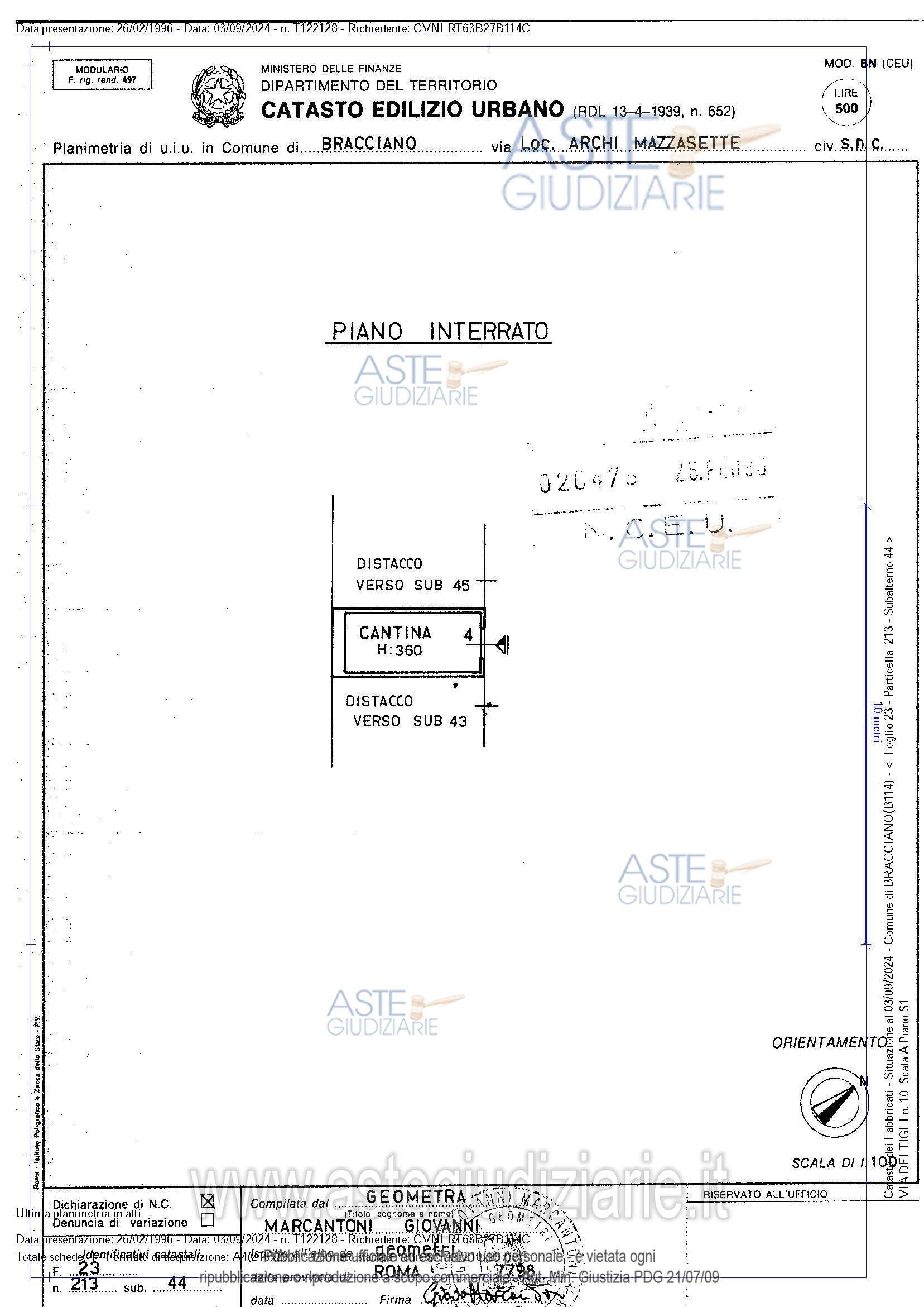 Planimetria del bene