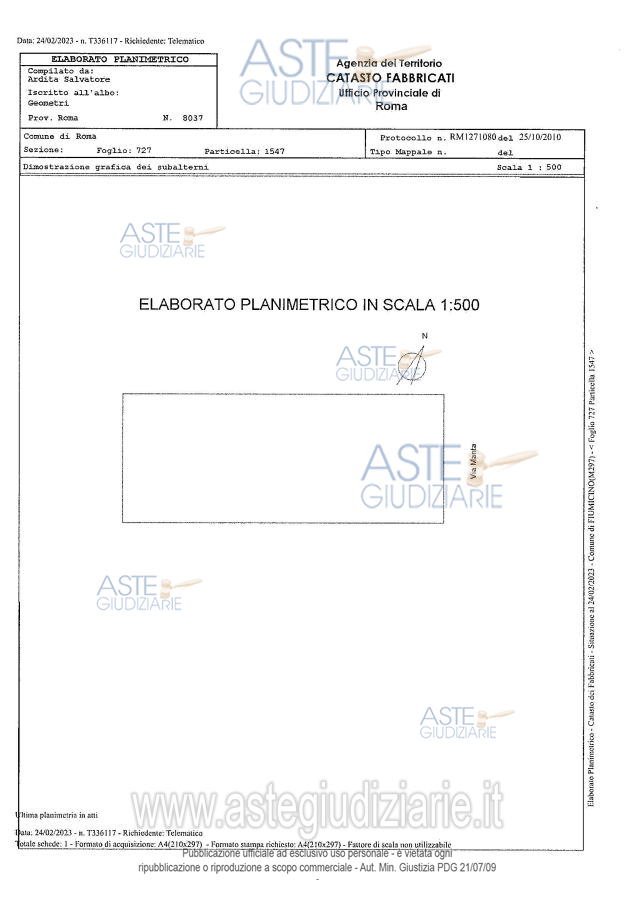 Planimetria del bene