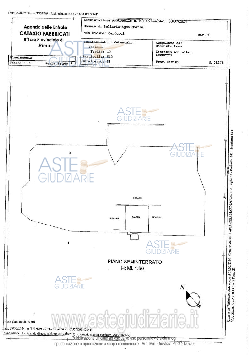 Planimetria del bene