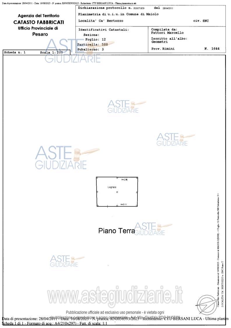 Planimetria del bene