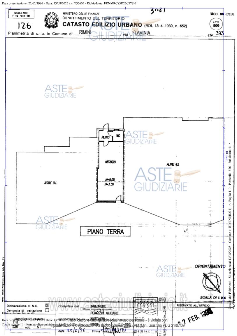 Planimetria del bene