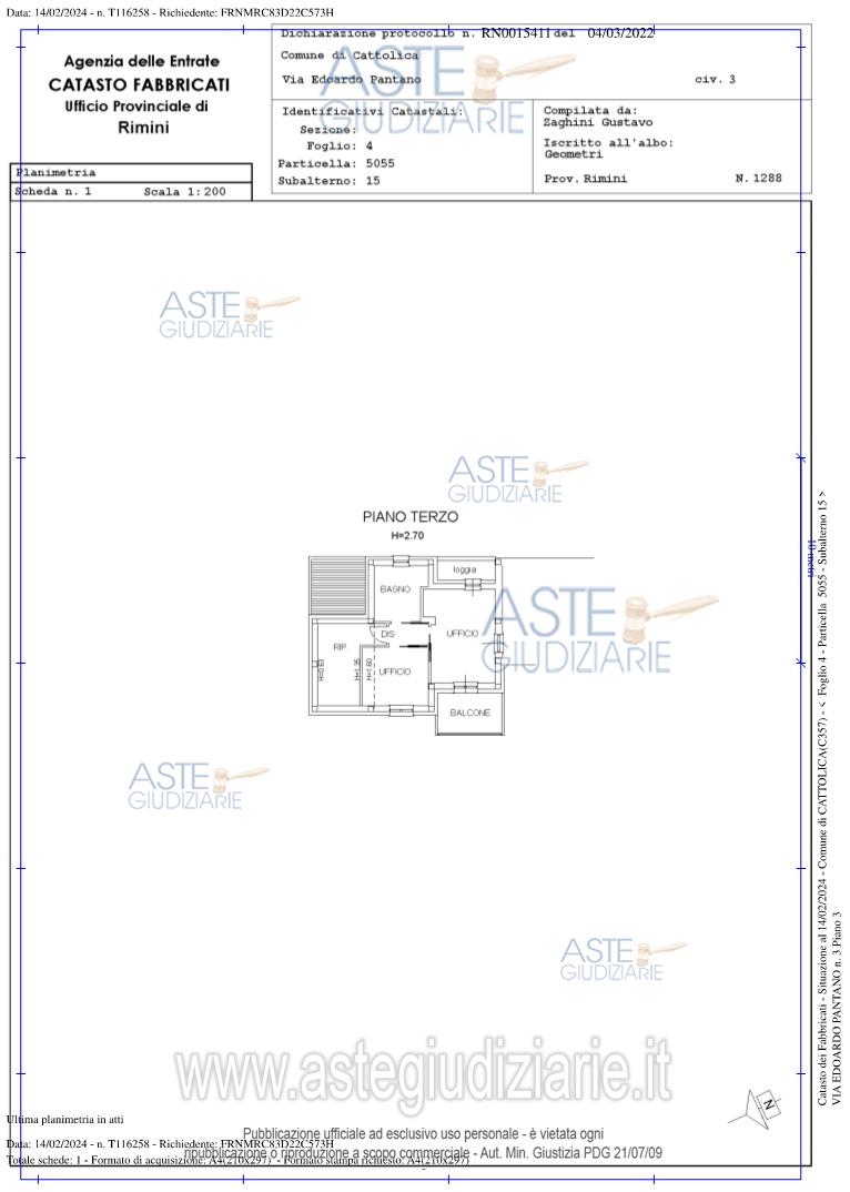 Planimetria del bene