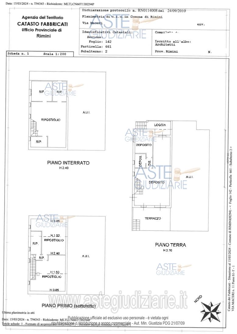 Planimetria del bene