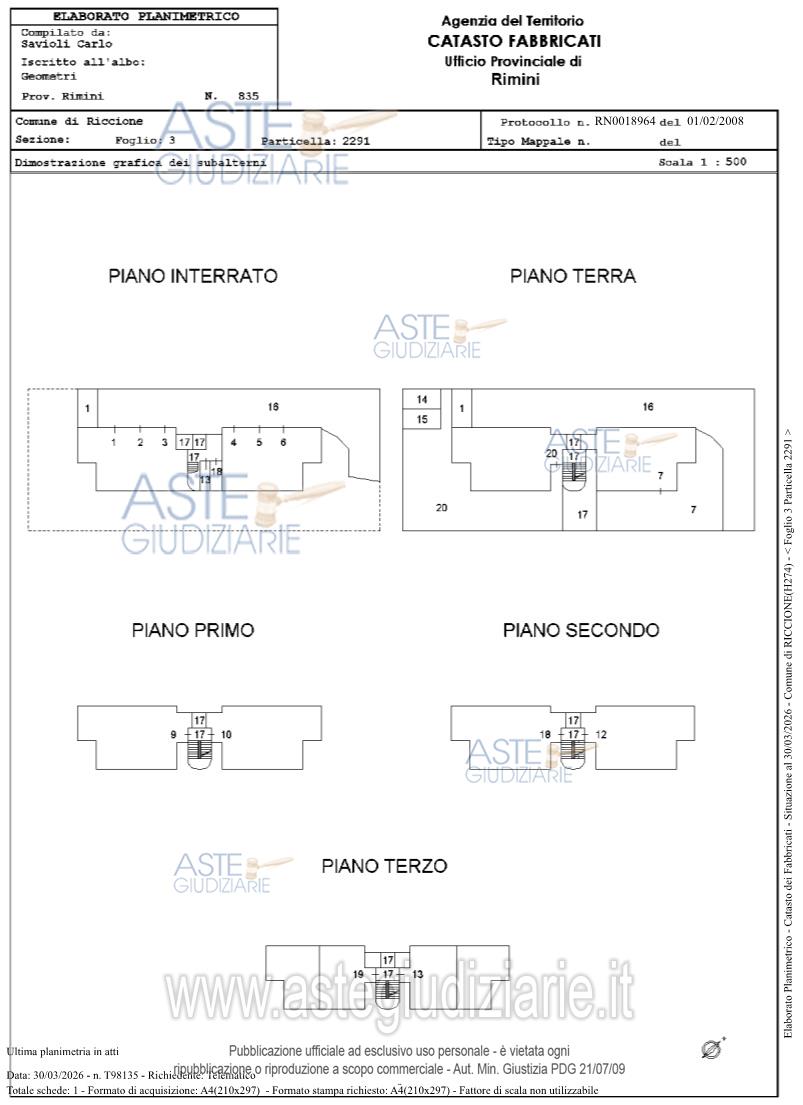 Planimetria del bene