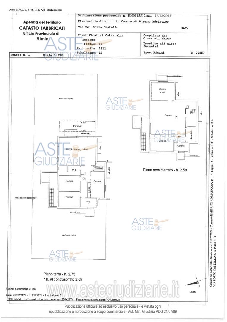 Planimetria del bene