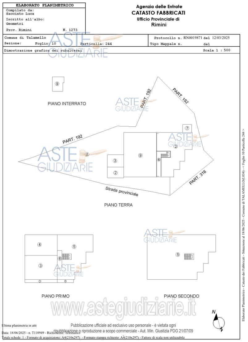 Planimetria del bene