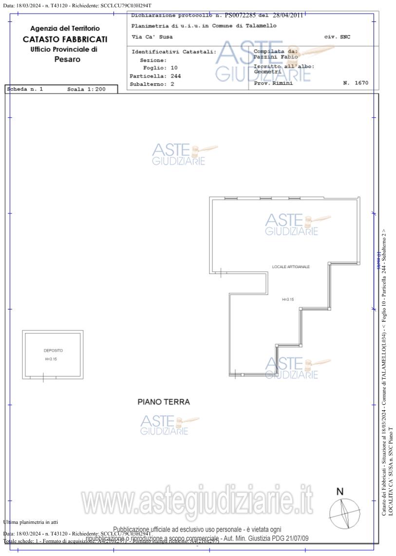 Planimetria del bene