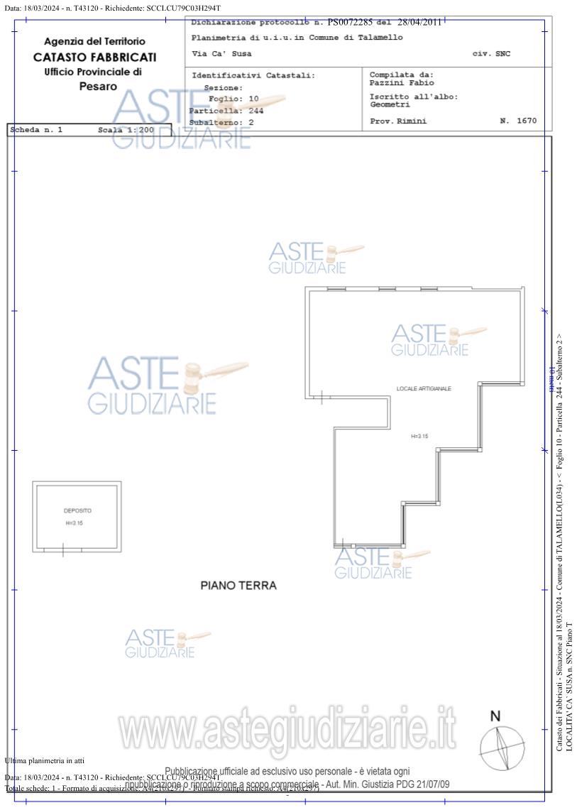 Planimetria del bene