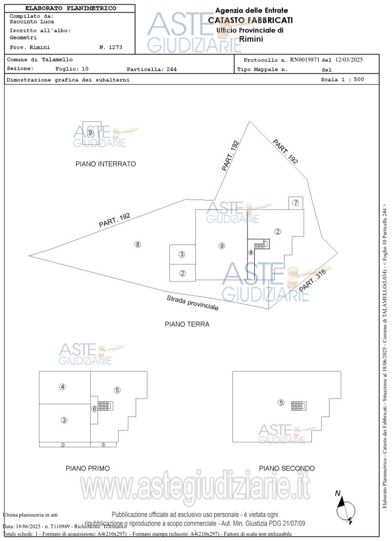 Planimetria del bene