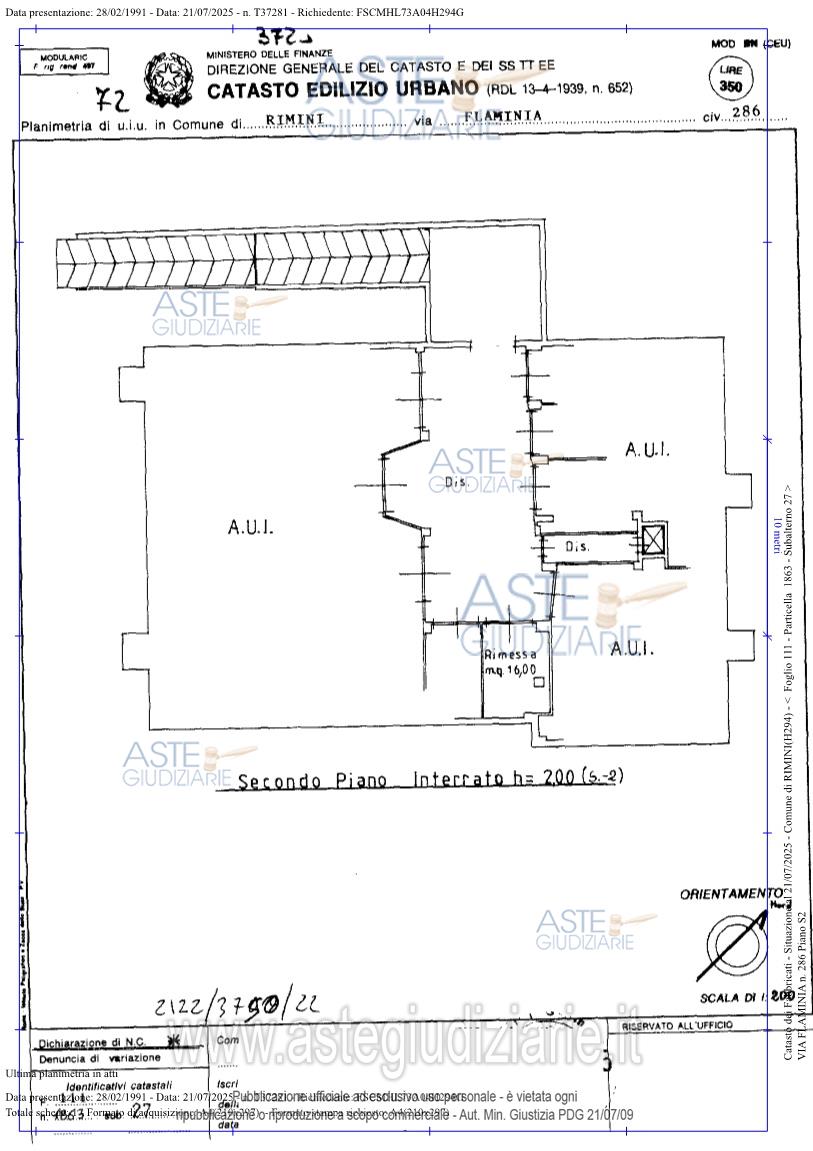 Planimetria del bene