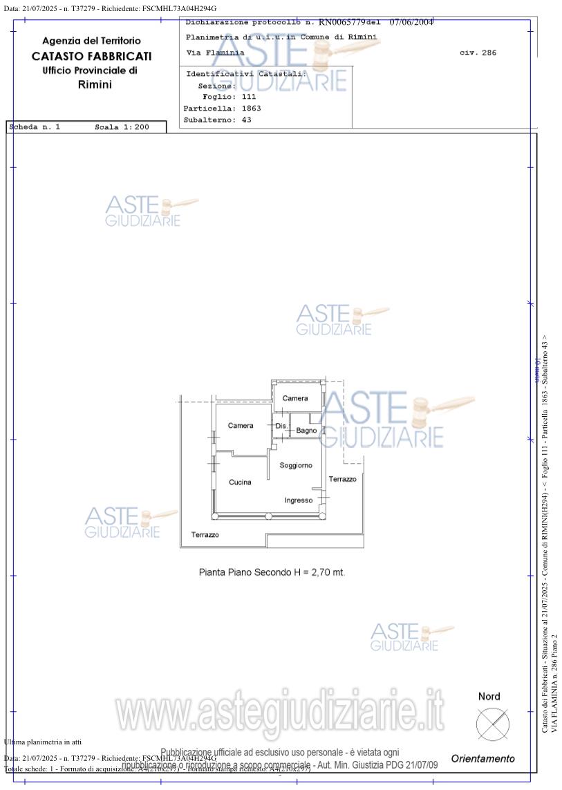 Planimetria del bene