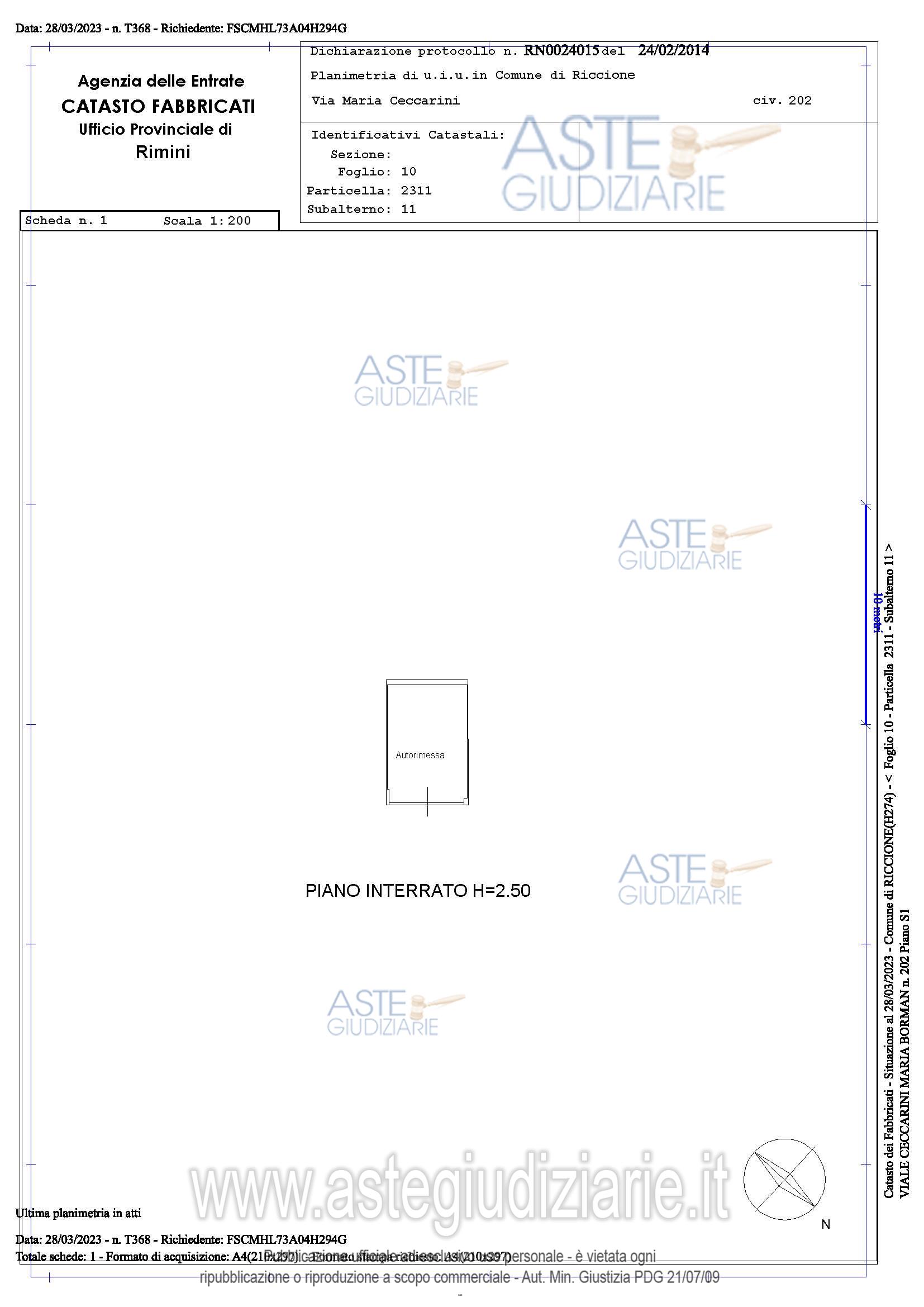 Planimetria del bene