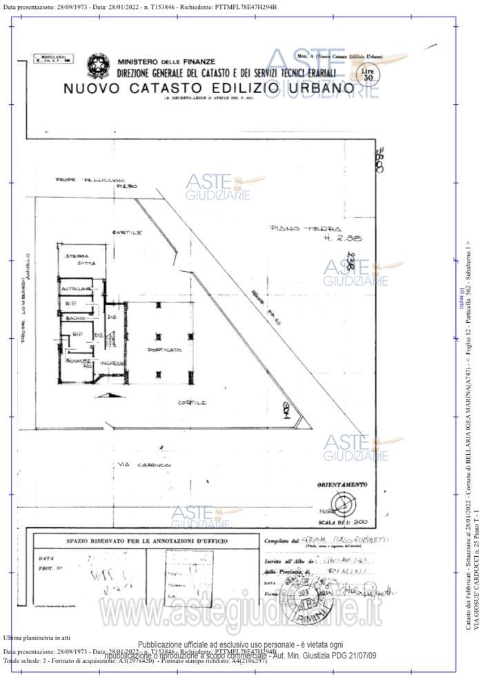 Planimetria del bene