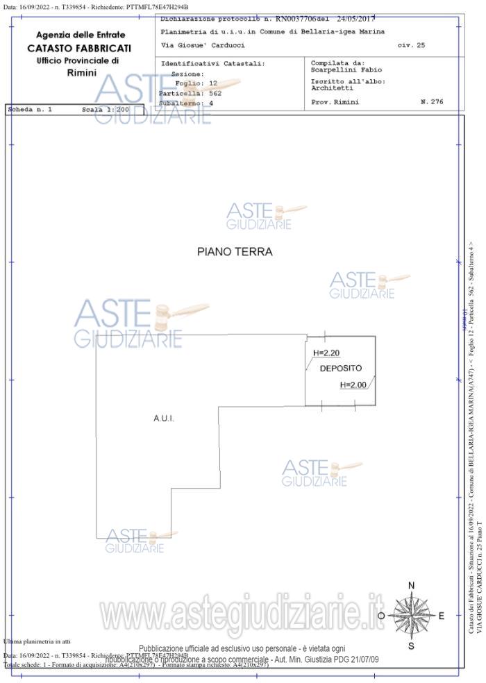 Planimetria del bene
