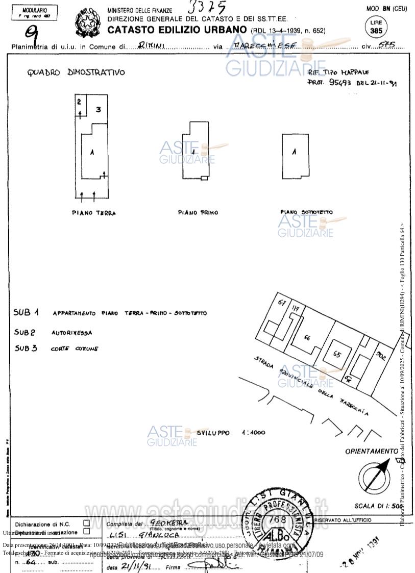 Planimetria del bene