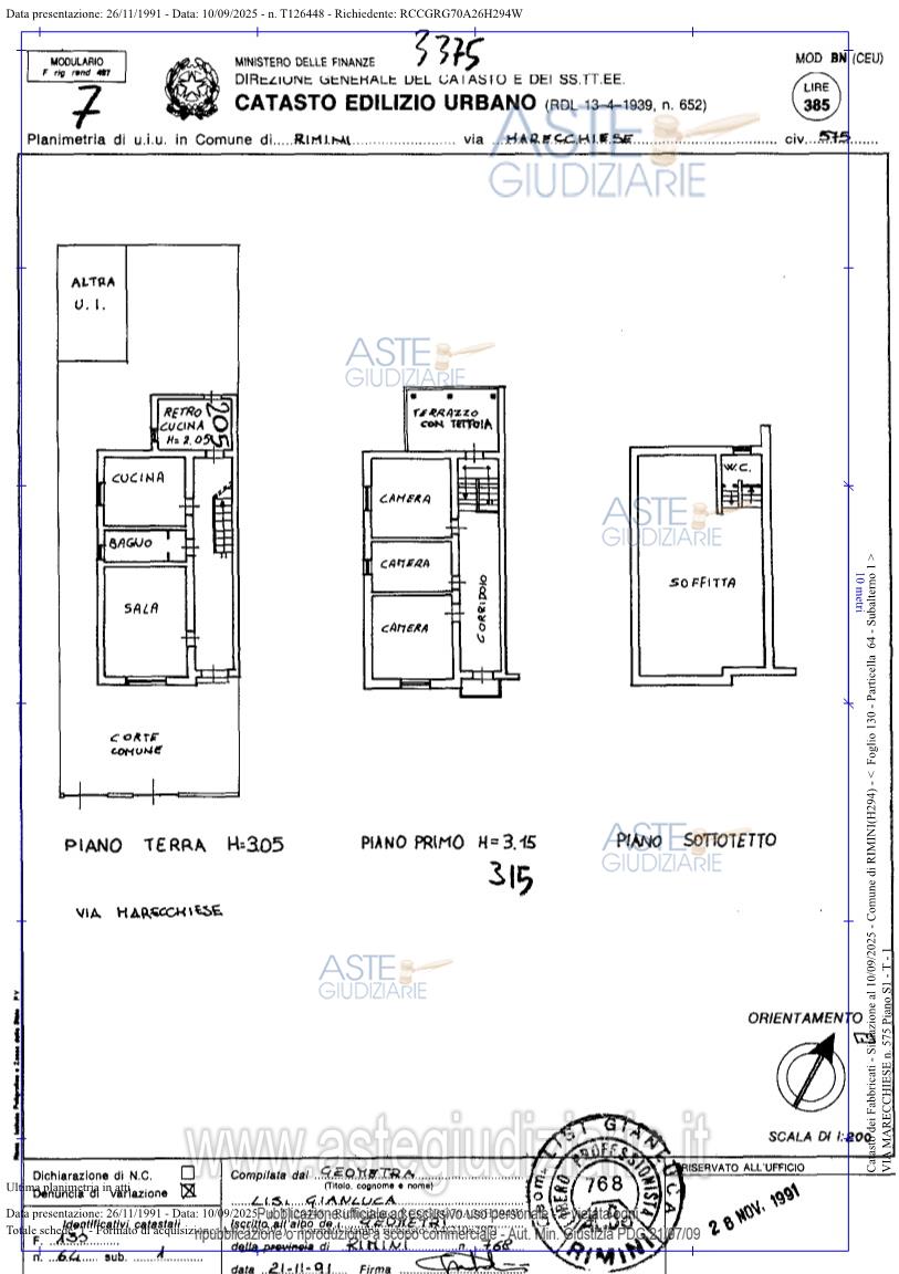 Planimetria del bene