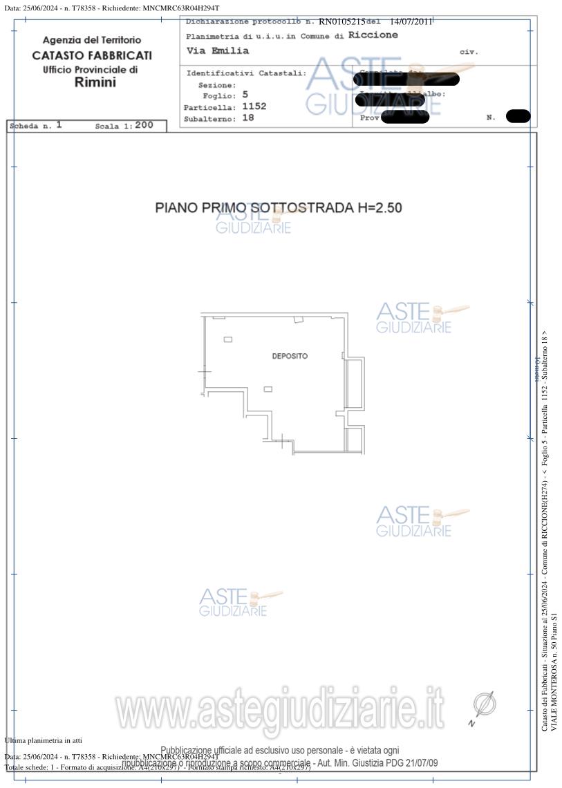 Planimetria del bene