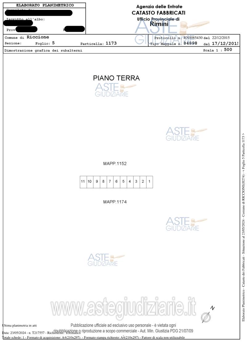 Planimetria del bene