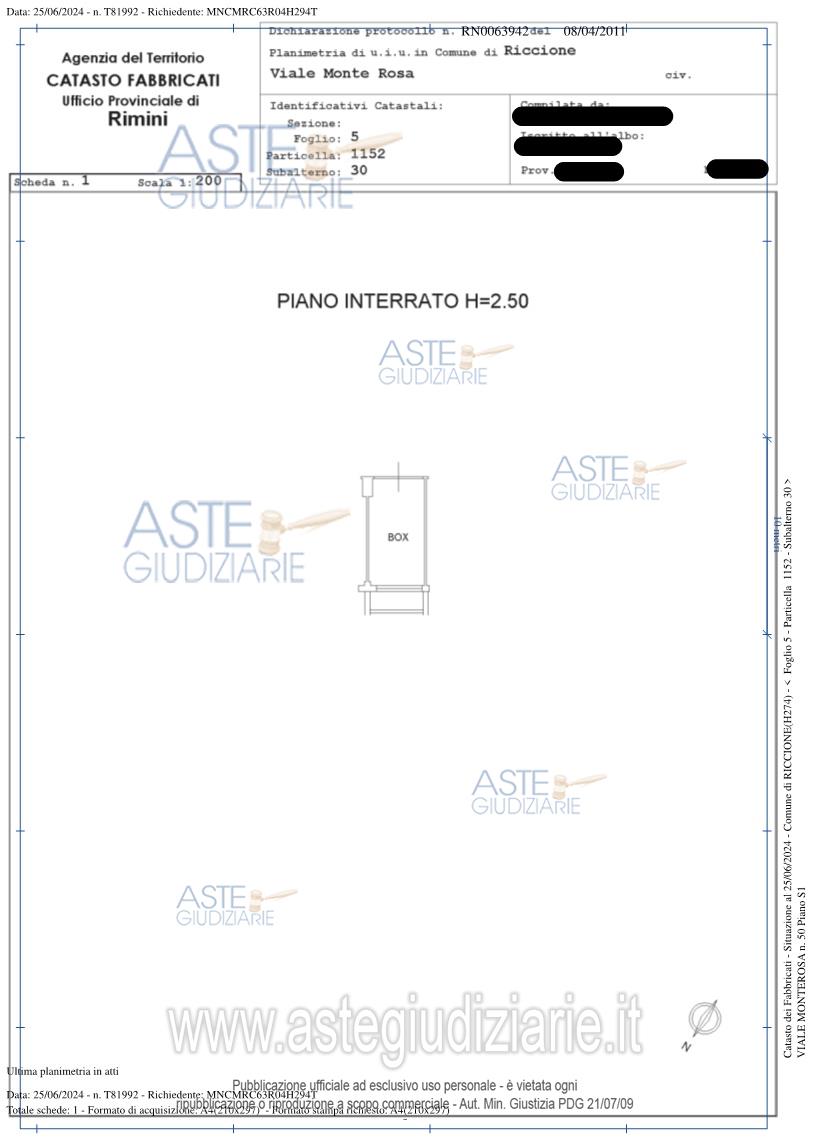 Planimetria del bene