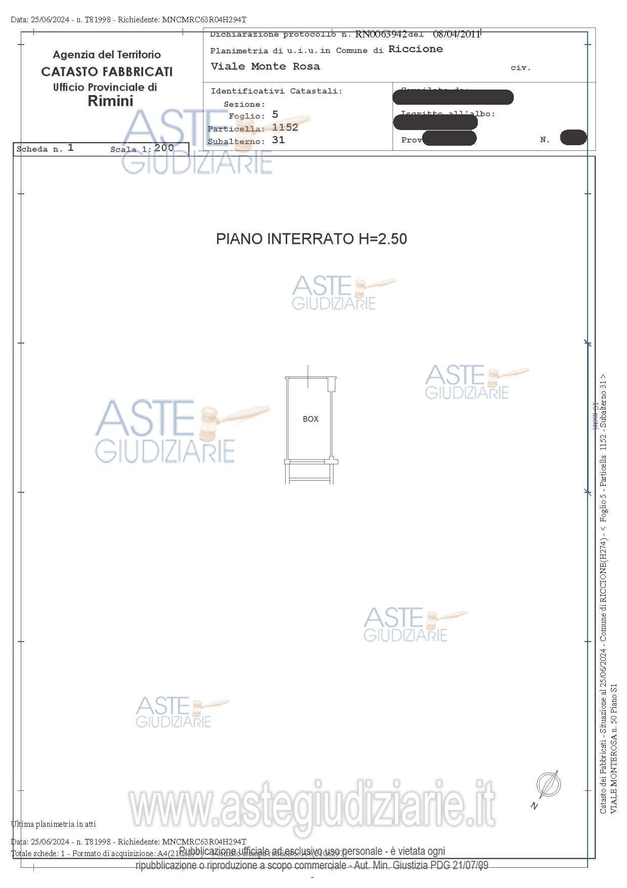 Planimetria del bene