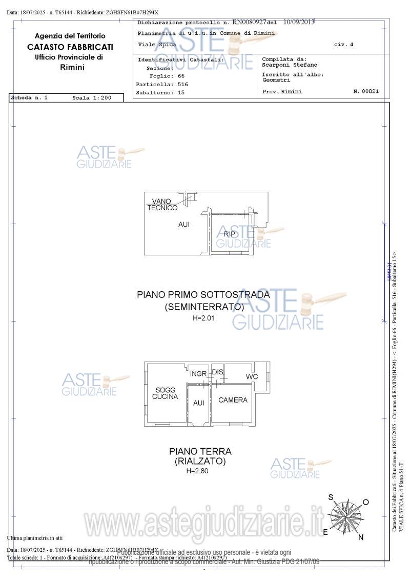 Planimetria del bene