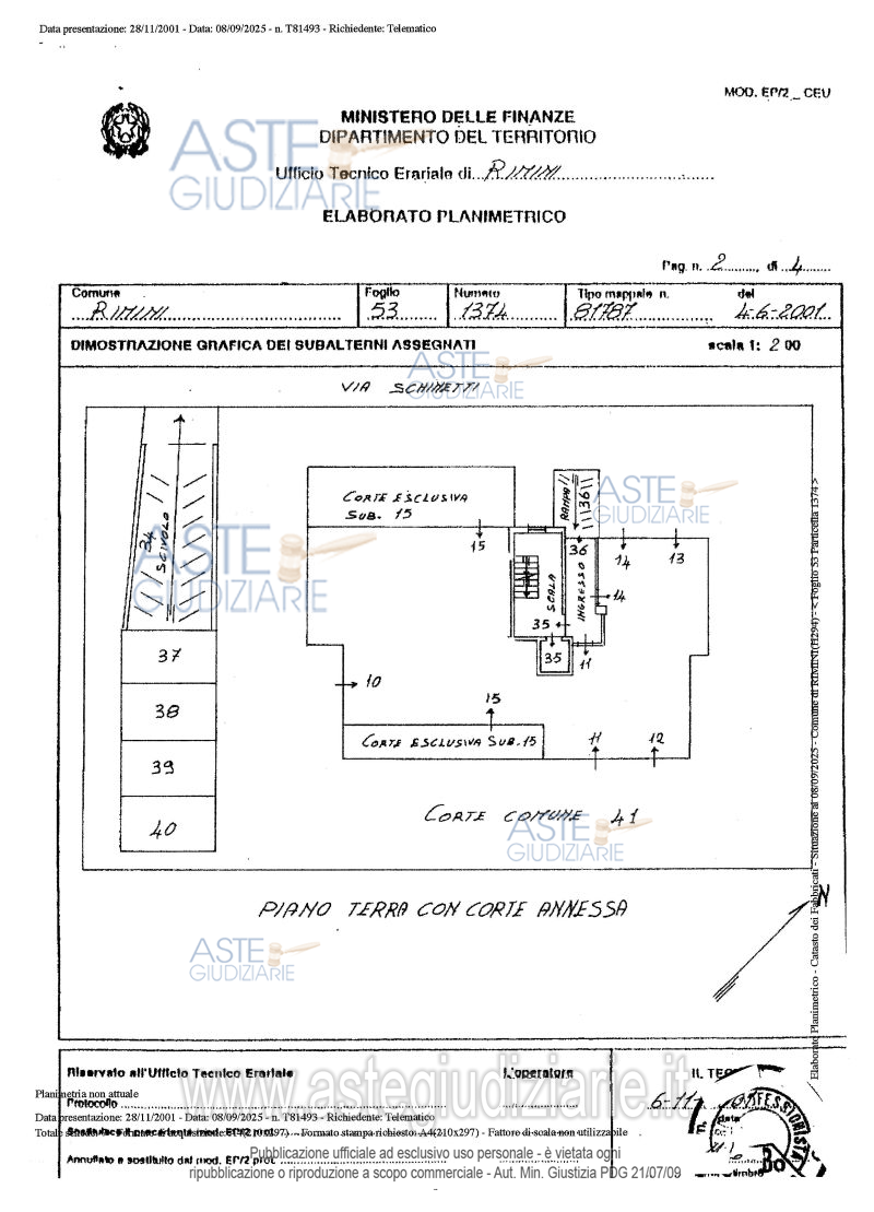 Planimetria del bene