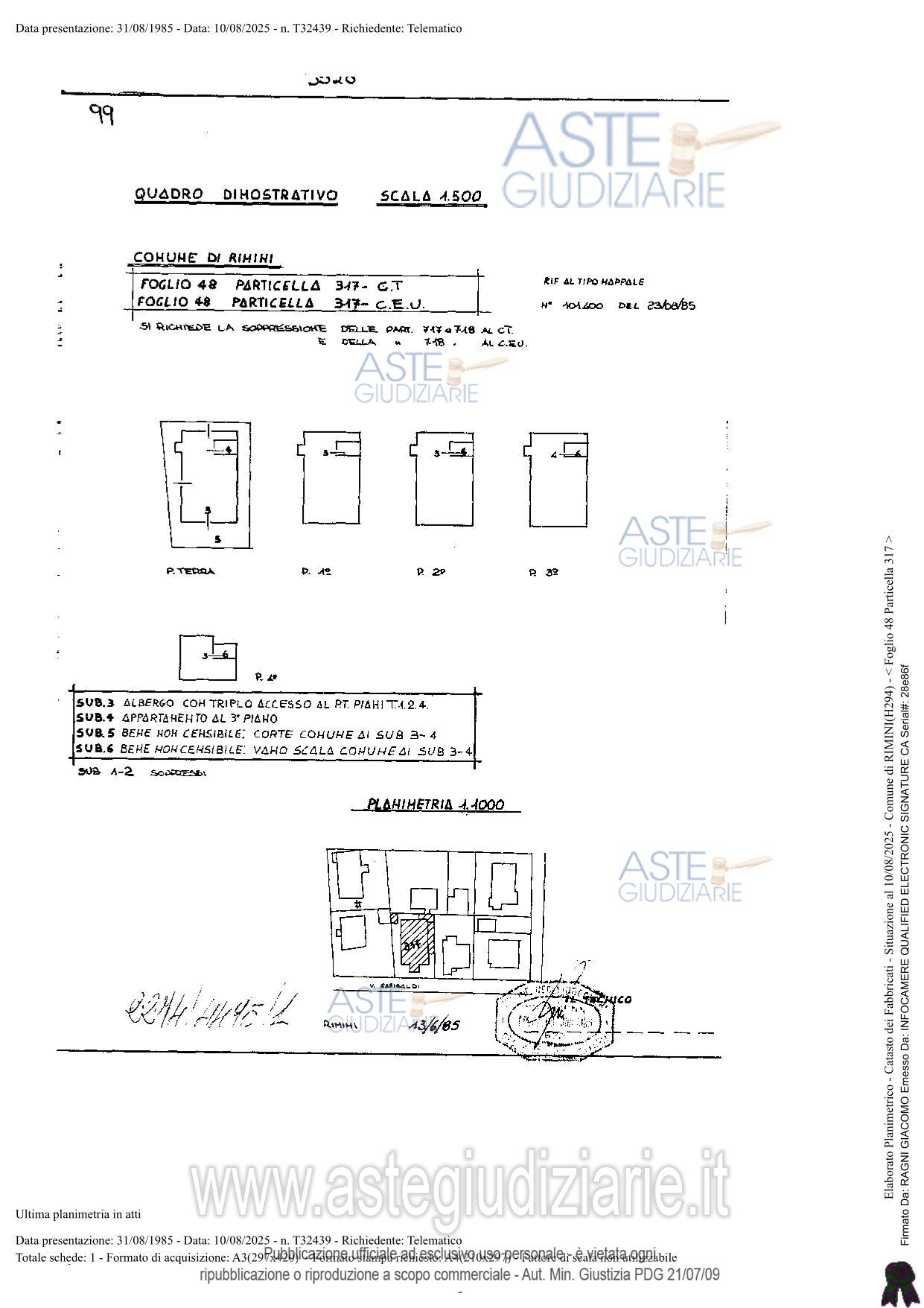 Planimetria del bene