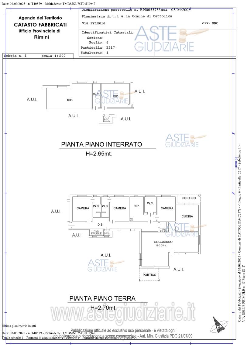Planimetria del bene