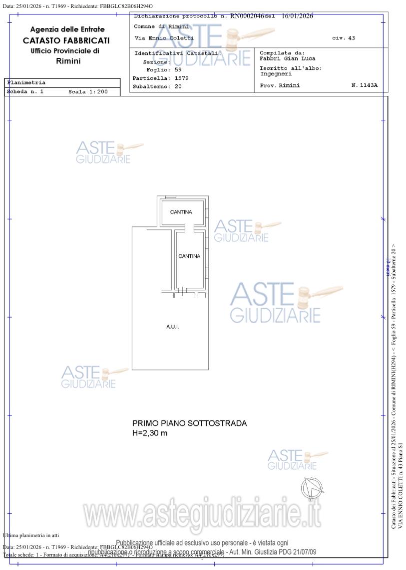 Planimetria del bene