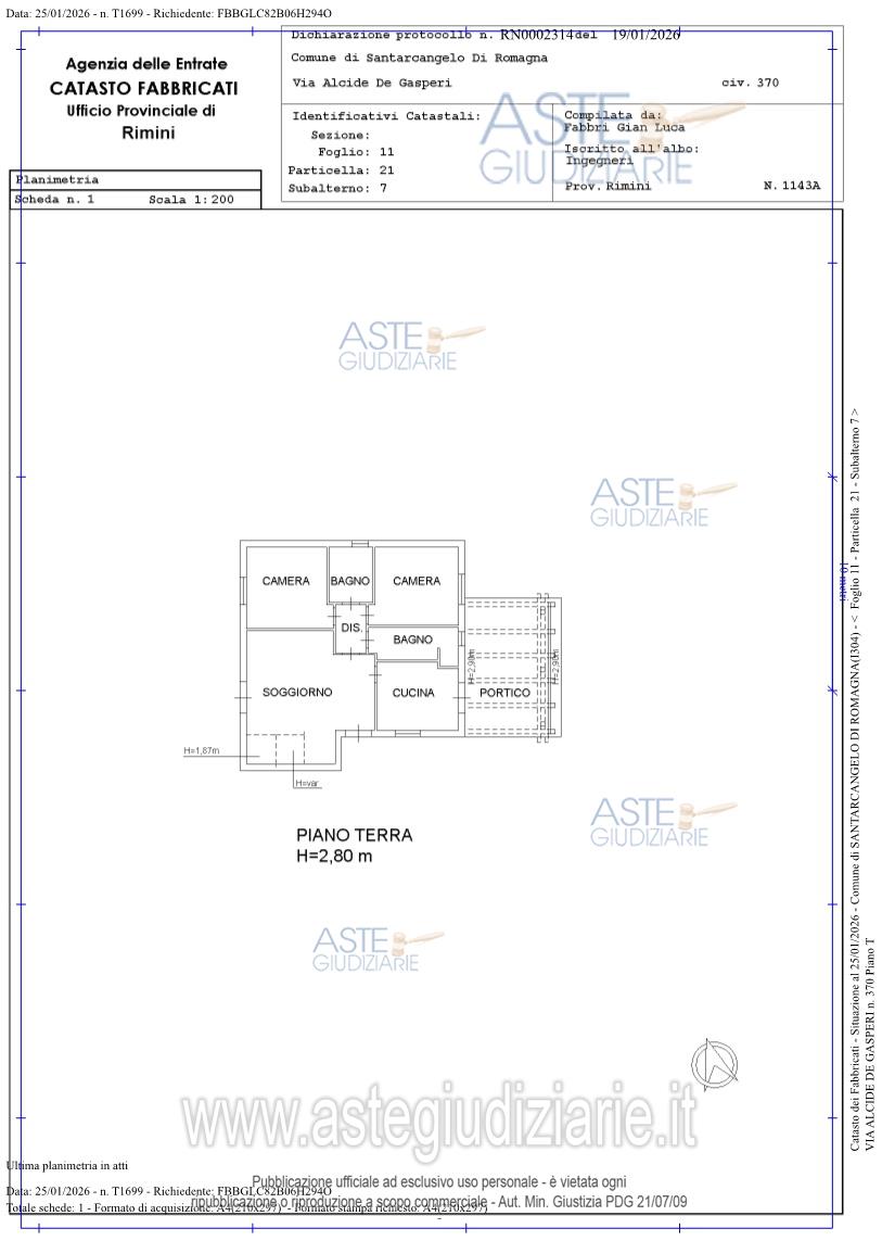 Planimetria del bene