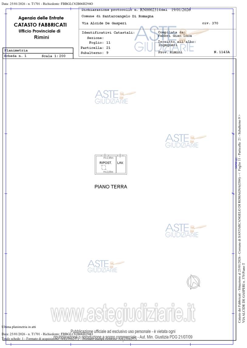 Planimetria del bene