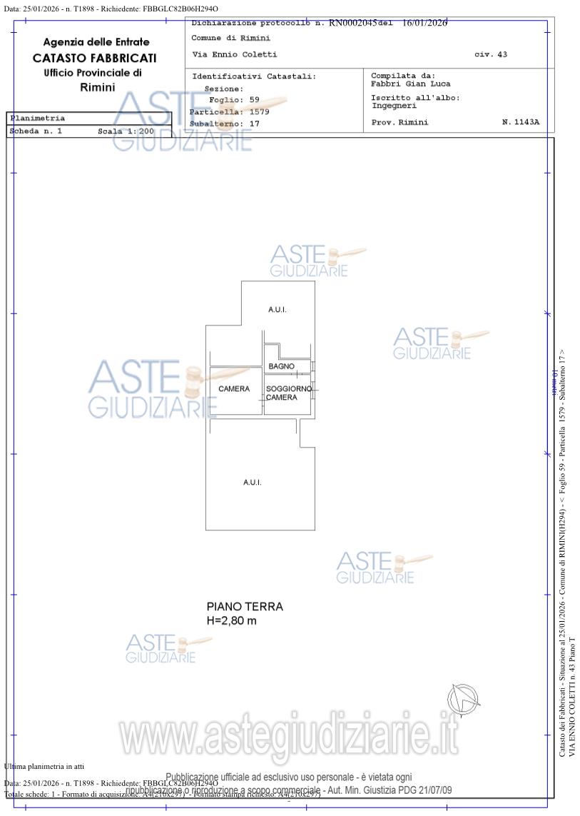 Planimetria del bene