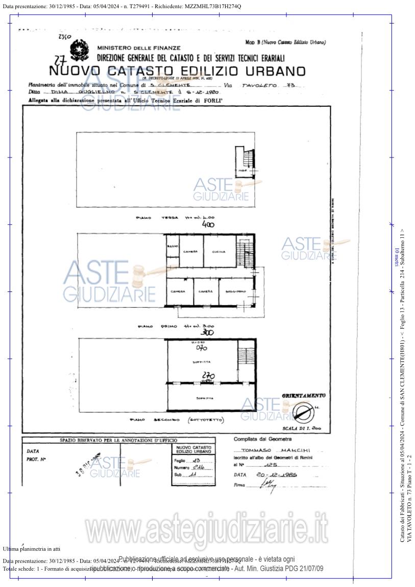 Planimetria del bene