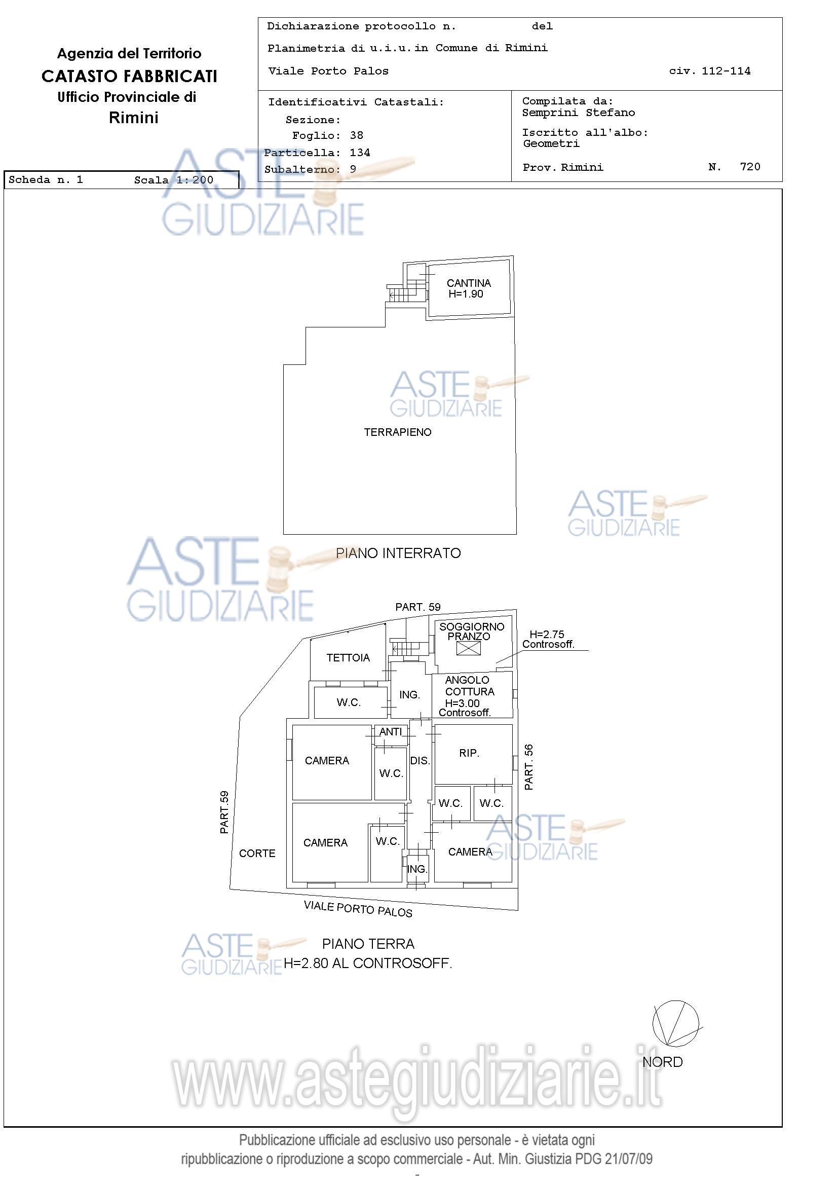 Planimetria del bene