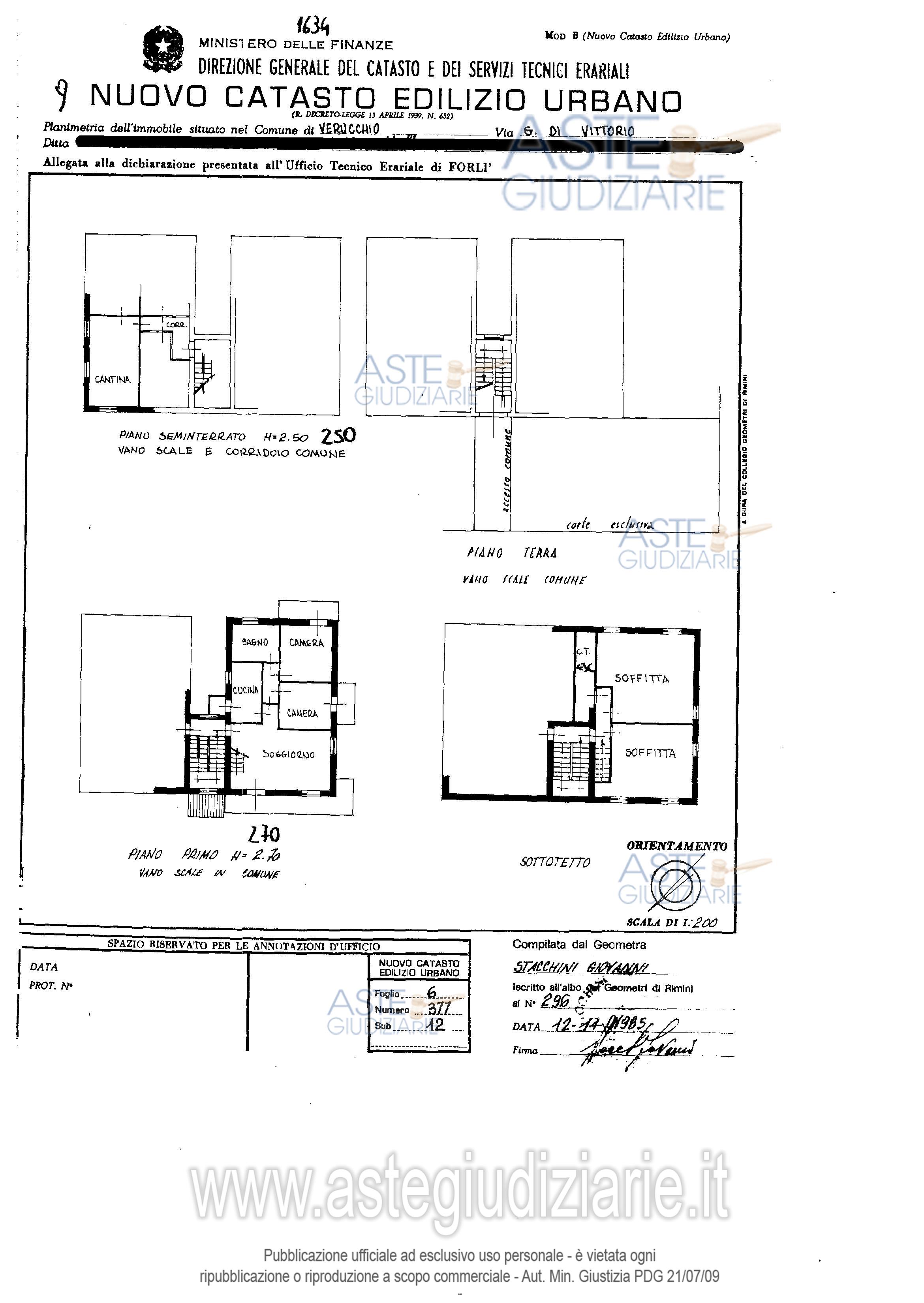 Planimetria del bene