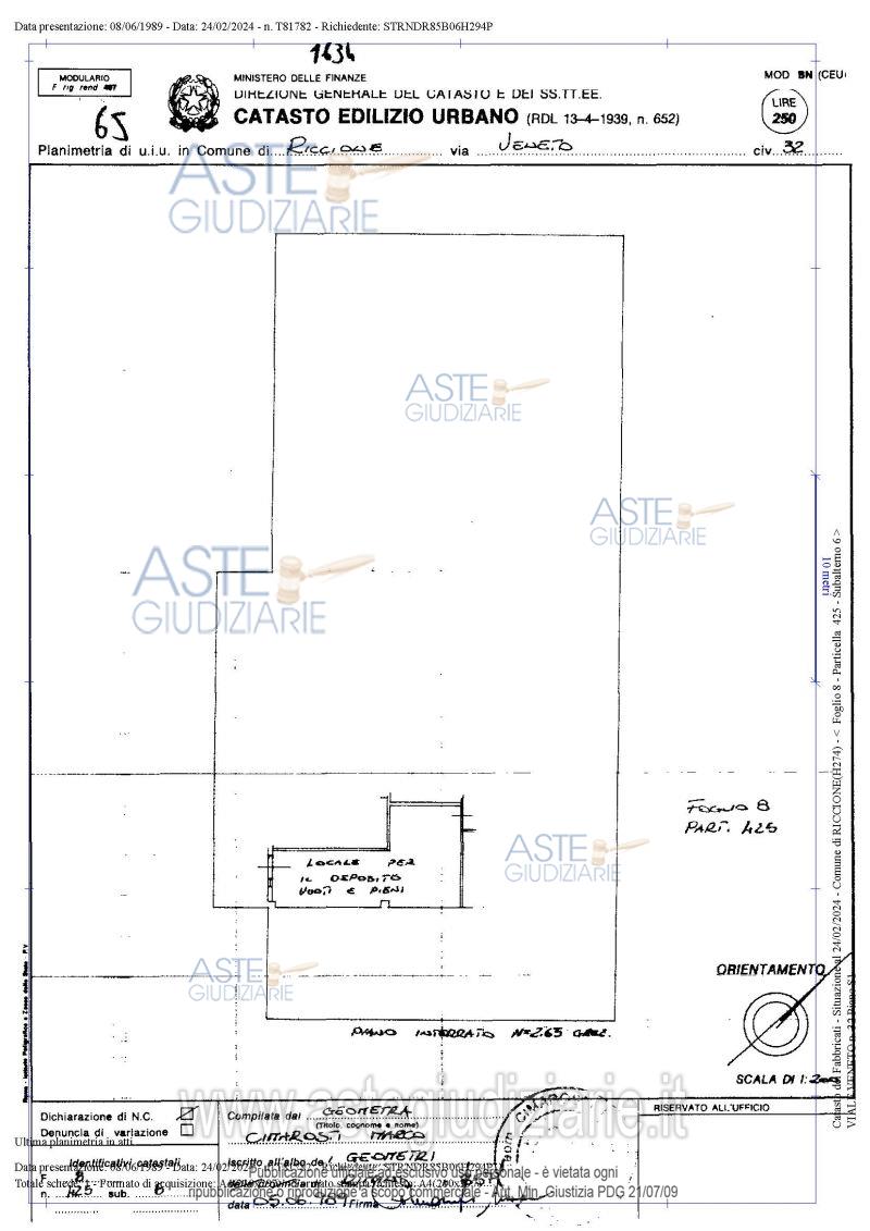 Planimetria del bene