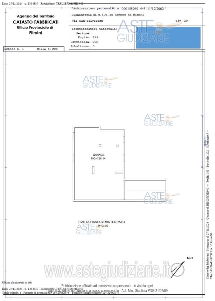 Planimetria del bene