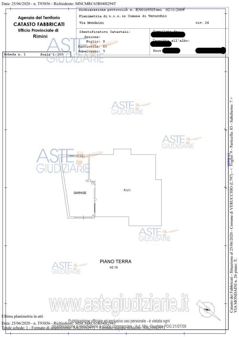 Planimetria del bene