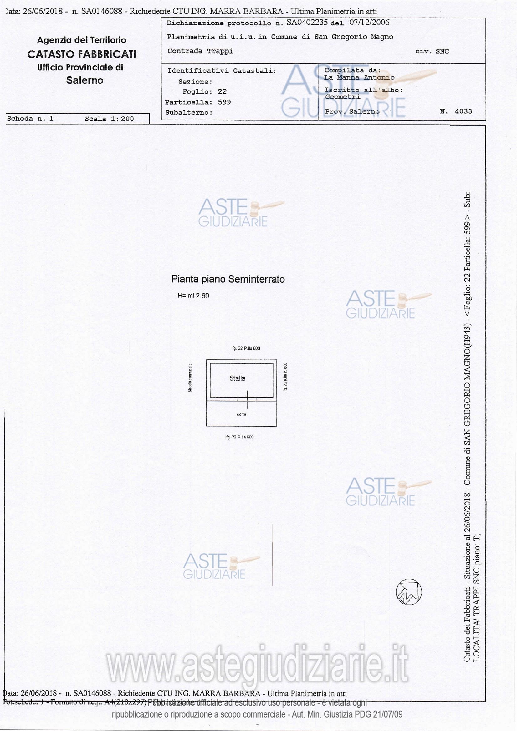 Planimetria del bene