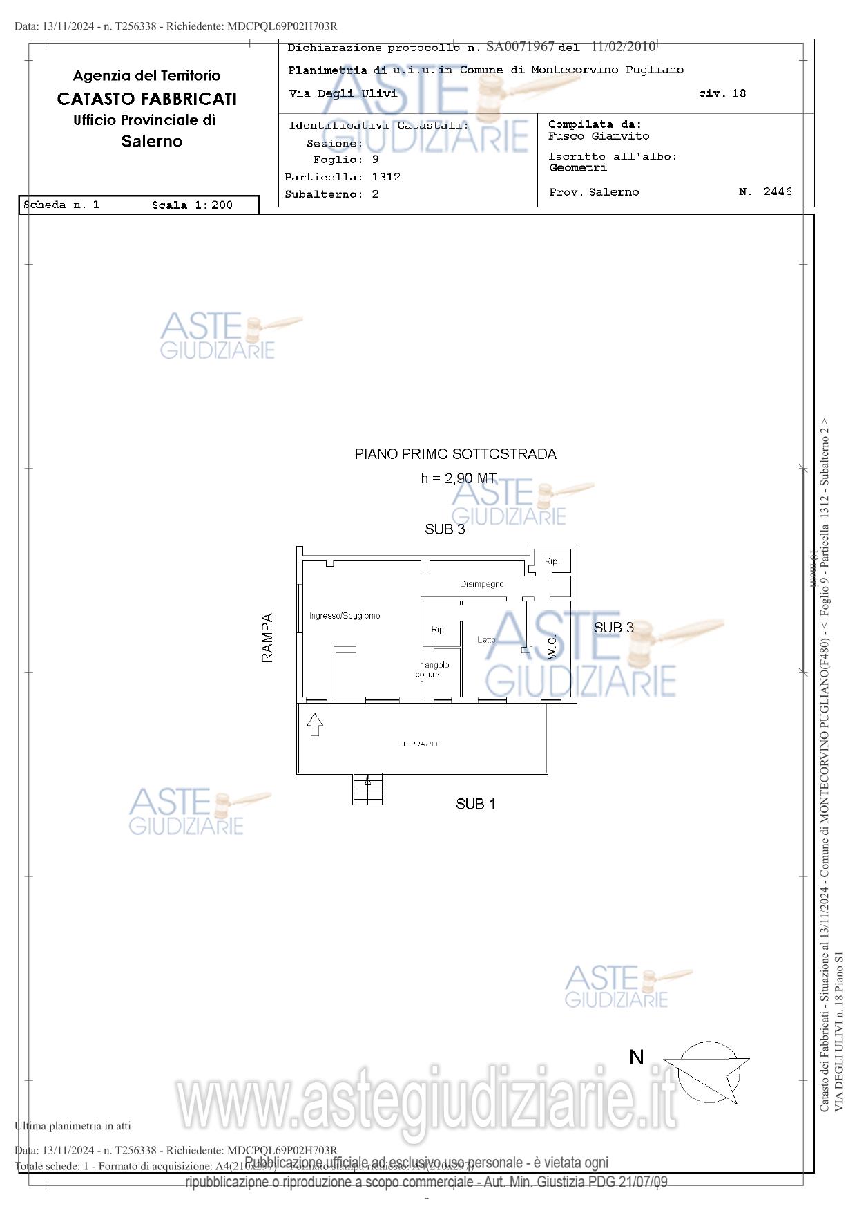 Planimetria del bene