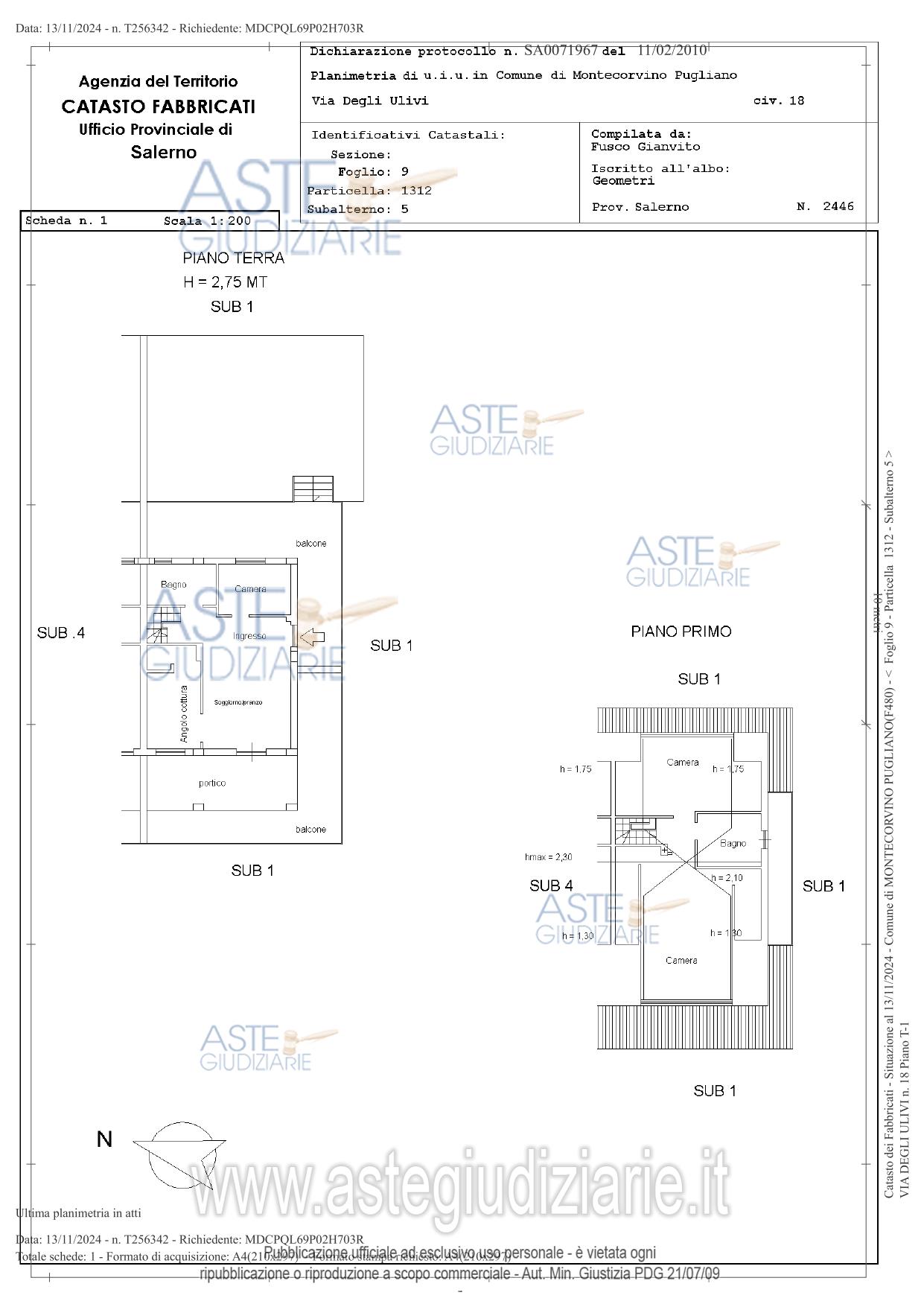 Planimetria del bene