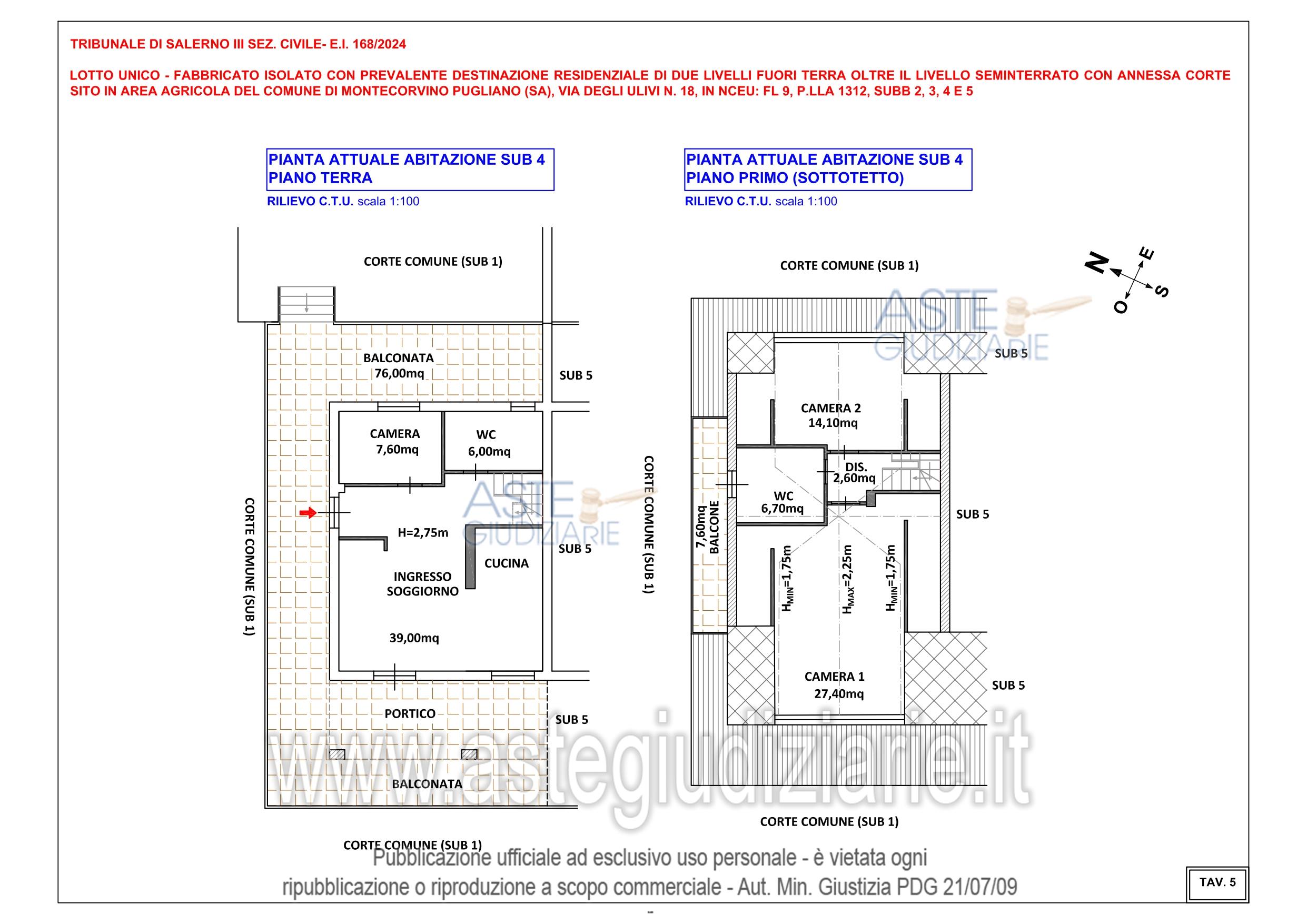 Planimetria del bene