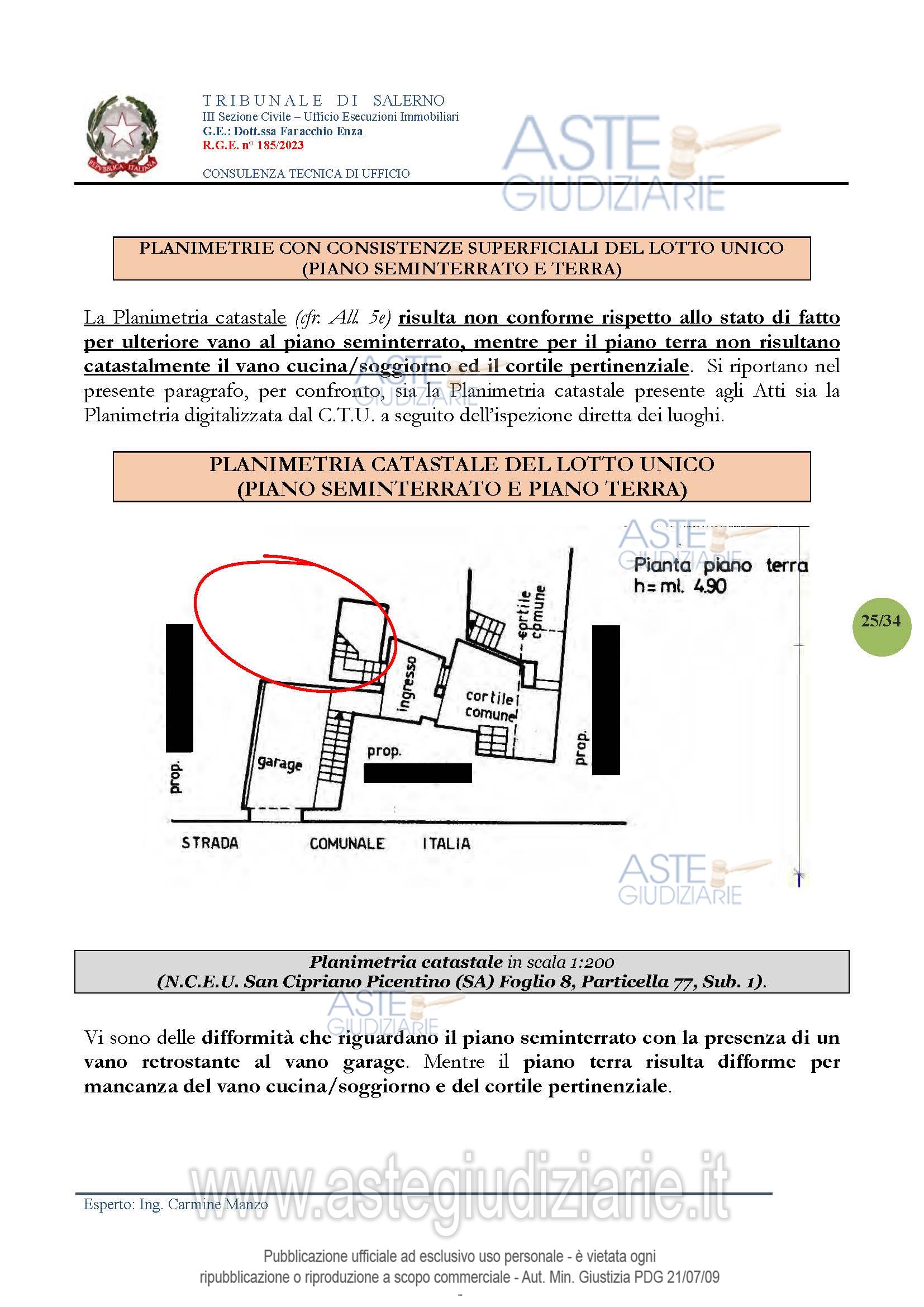 Planimetria del bene