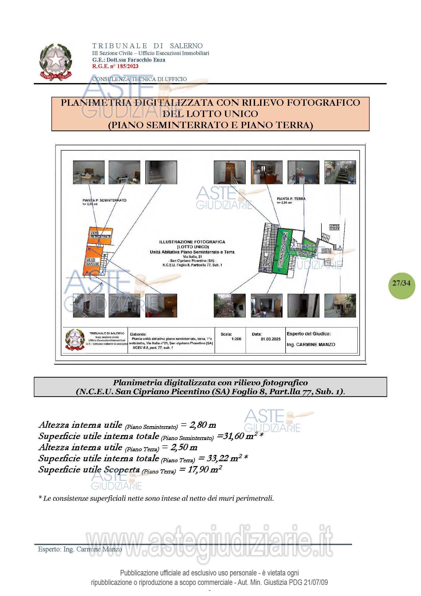 Planimetria del bene