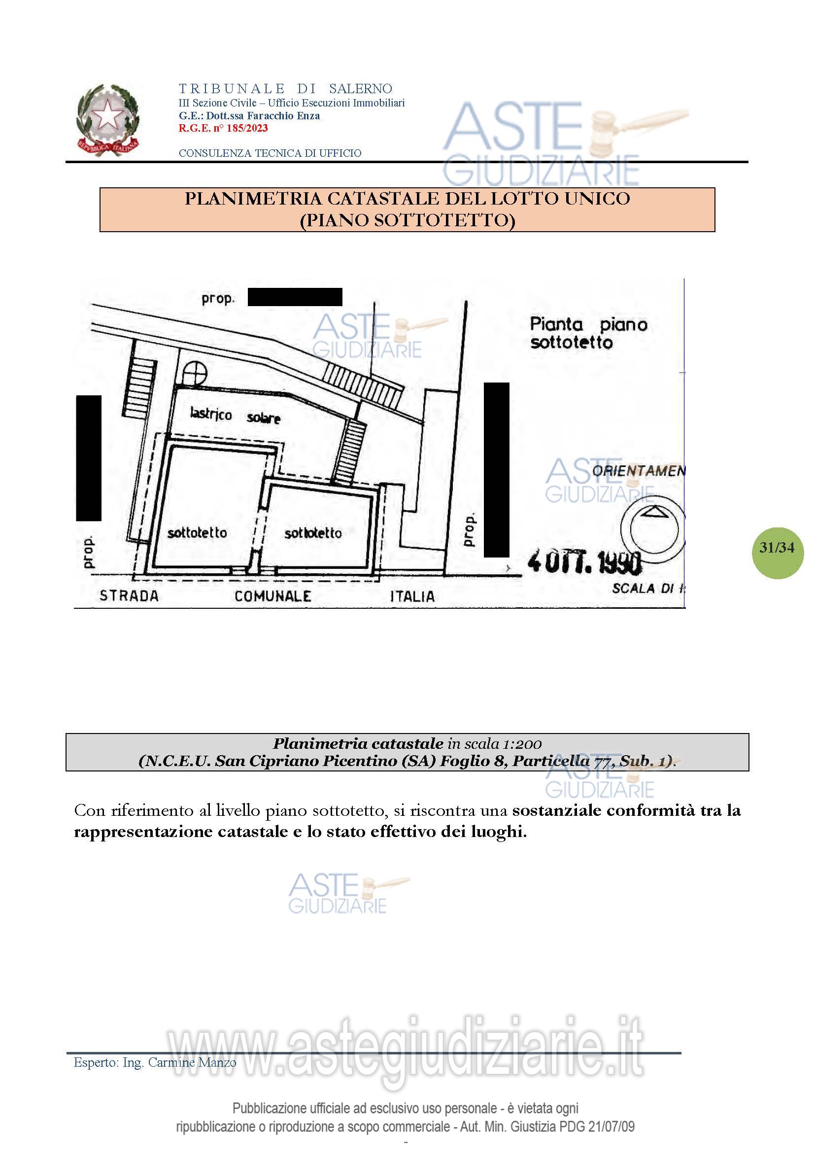 Planimetria del bene