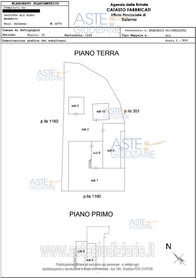 Planimetria del bene