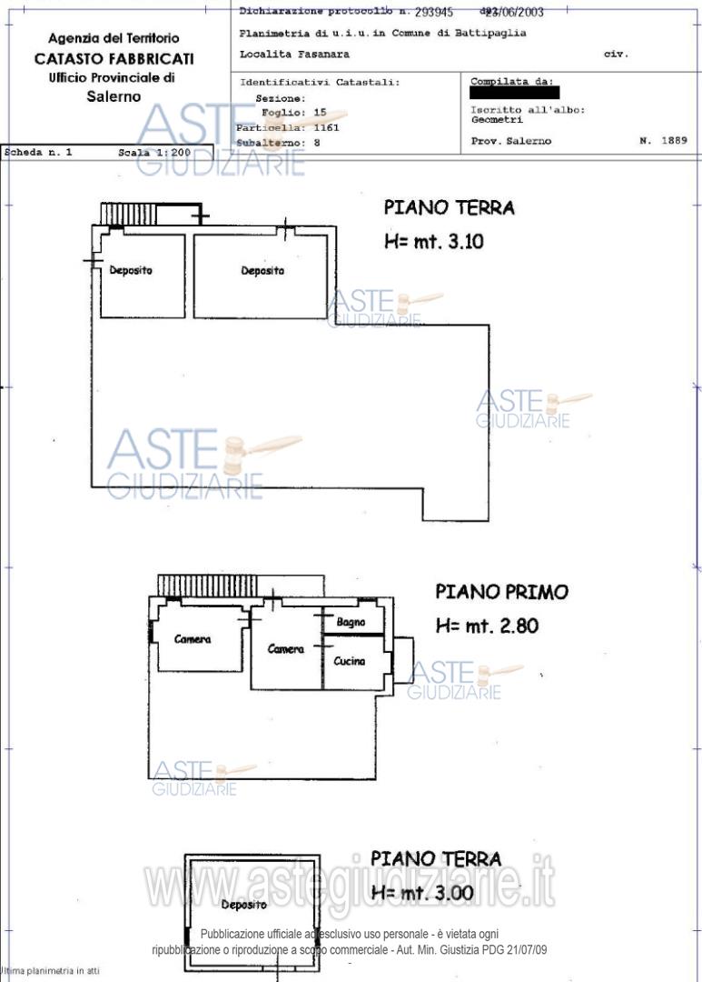 Planimetria del bene