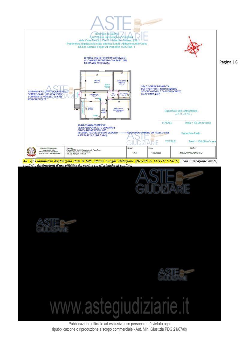 Planimetria del bene