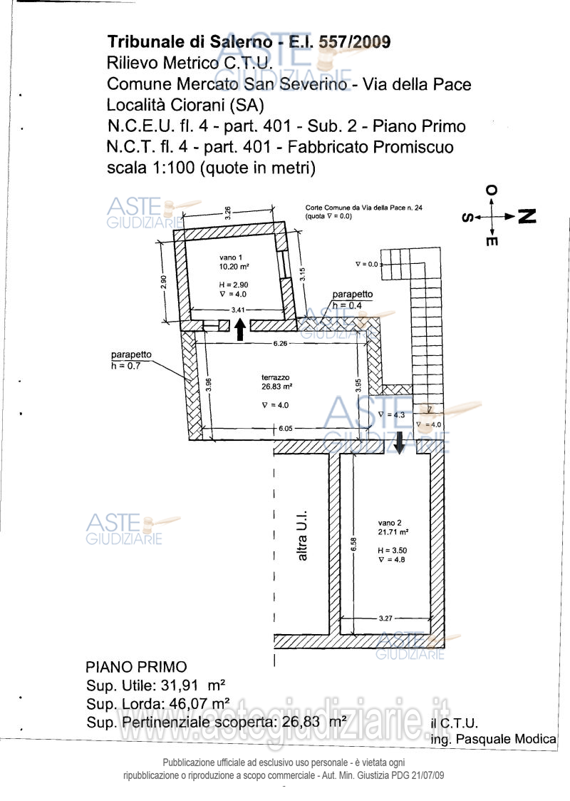 Planimetria del bene