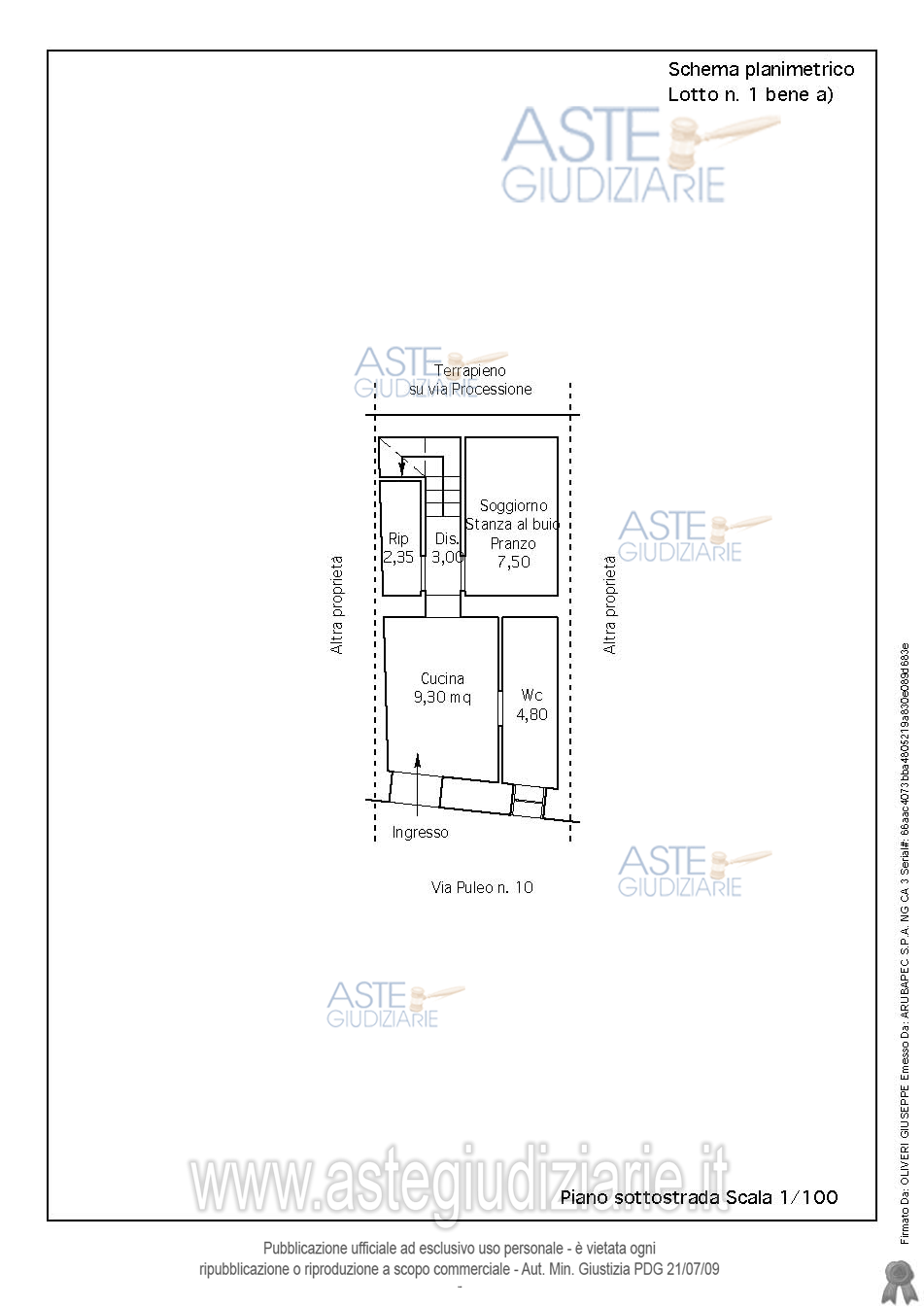 Planimetria del bene